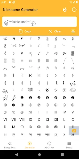 Zrzuty ekranu Fancy Text Symbols