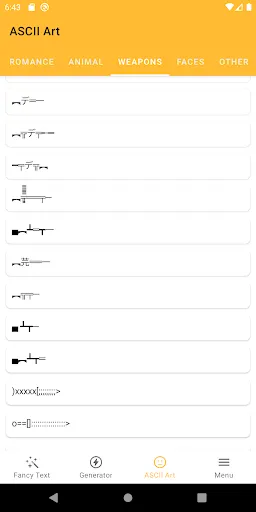 Zrzuty ekranu Fancy Text Symbols