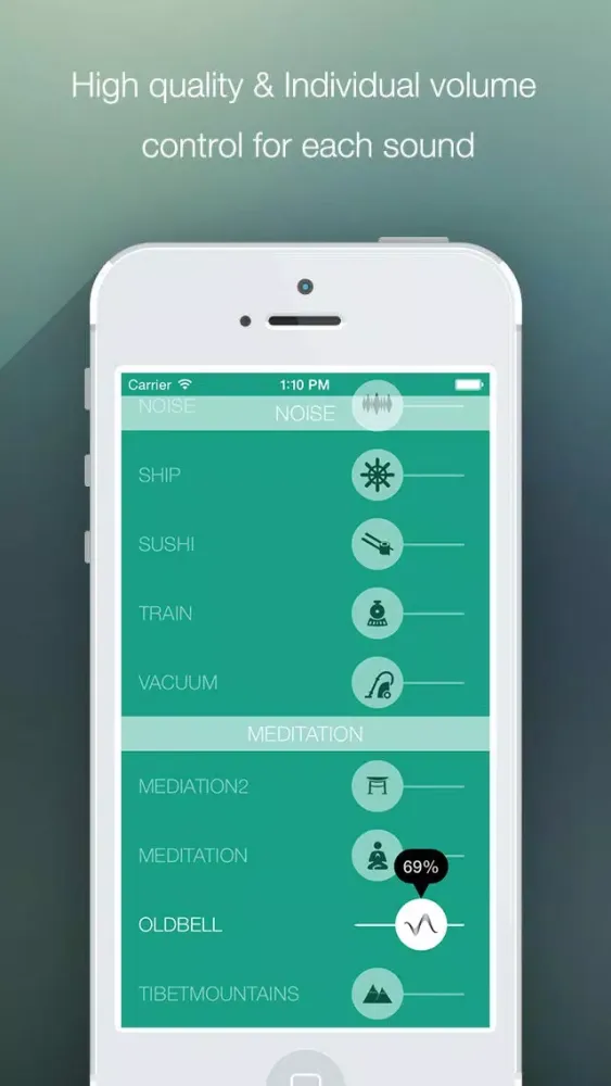 Soundmask: white noise, relaxing nature sounds, ambience music, relax melodies, simplenoise, sleep pillow for sleeping, relaxing, meditation, yoga, reading & creativity Screenshots