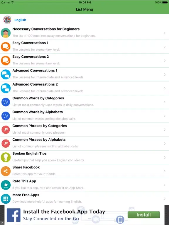 Conversation English Free iPad  Ekran Görüntüleri