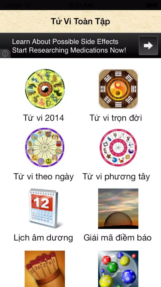 Zrzuty ekranu Tử Vi Toàn Tập