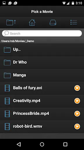 ภาพหน้าจอของ VLC Streamer