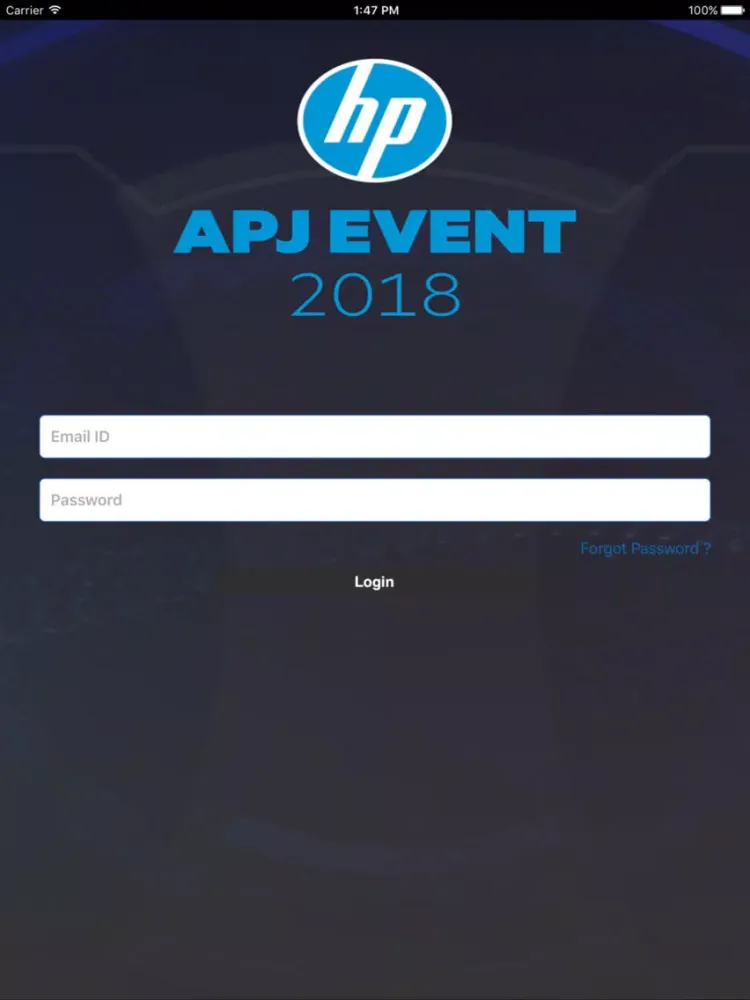 HP APJ Event 2018 iPad  スクリーンショット