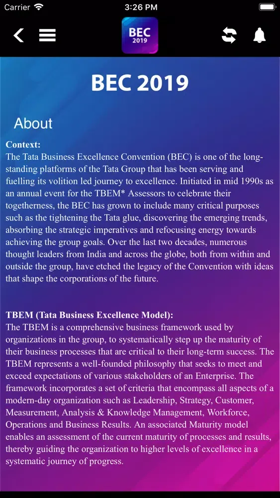 BEC 2019 Screenshots