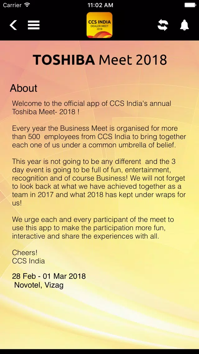 CCS India Dealers Meet 2018應用截圖
