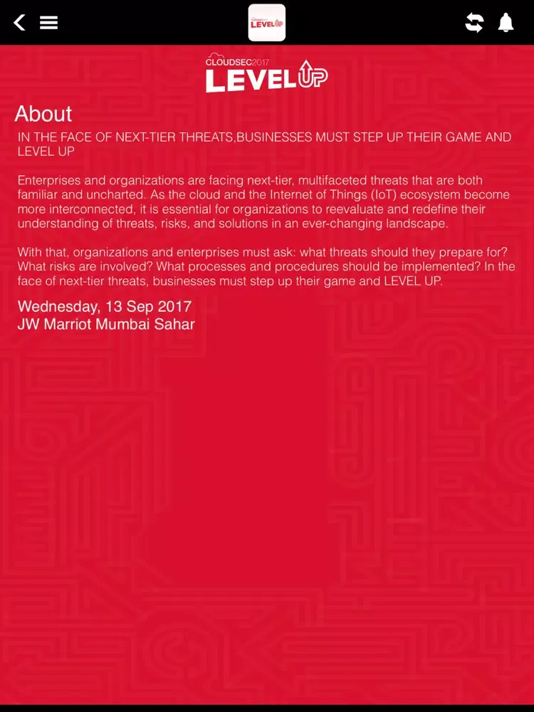 Capturas de pantalla de CLOUDSEC INDIA 2017 iPad 