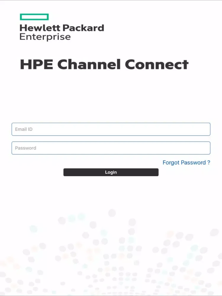 Zrzuty ekranu HPE Channel Connect iPad 