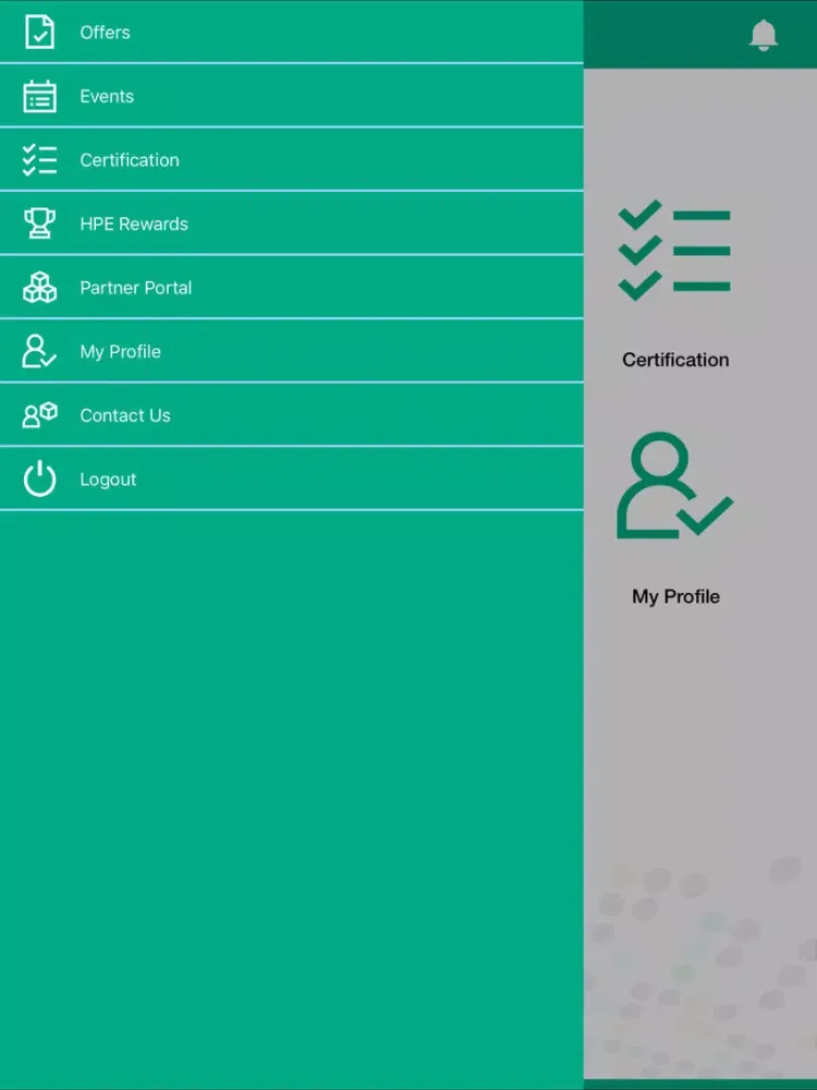 Zrzuty ekranu HPE Channel Connect iPad 