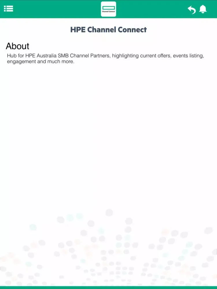 Zrzuty ekranu HPE Channel Connect iPad 