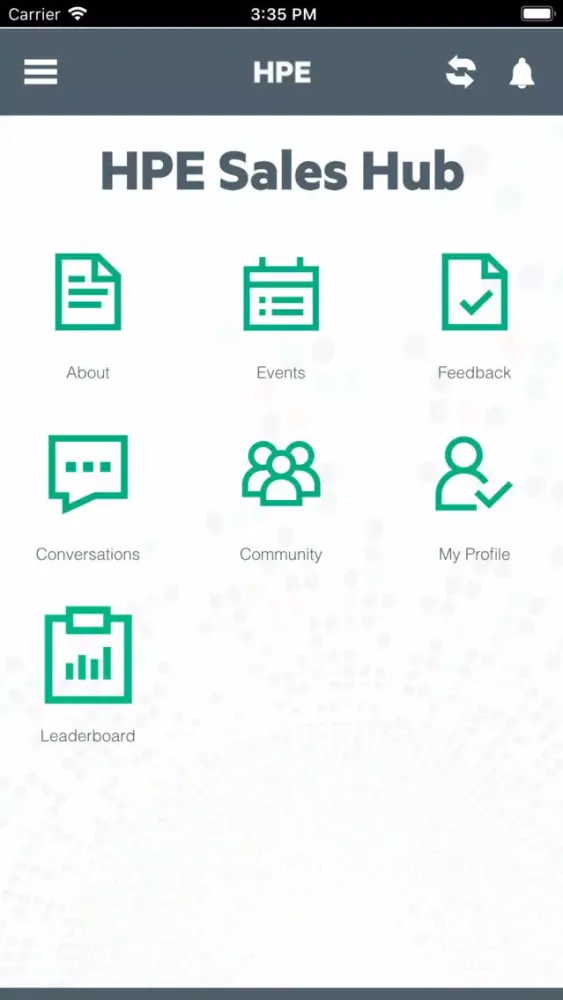 Capturas de tela do HPE Sales HUB