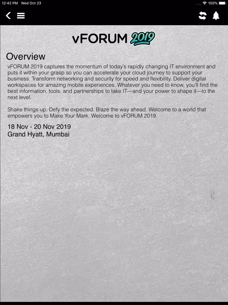 vFORUM 2019 India iPad 应用截图