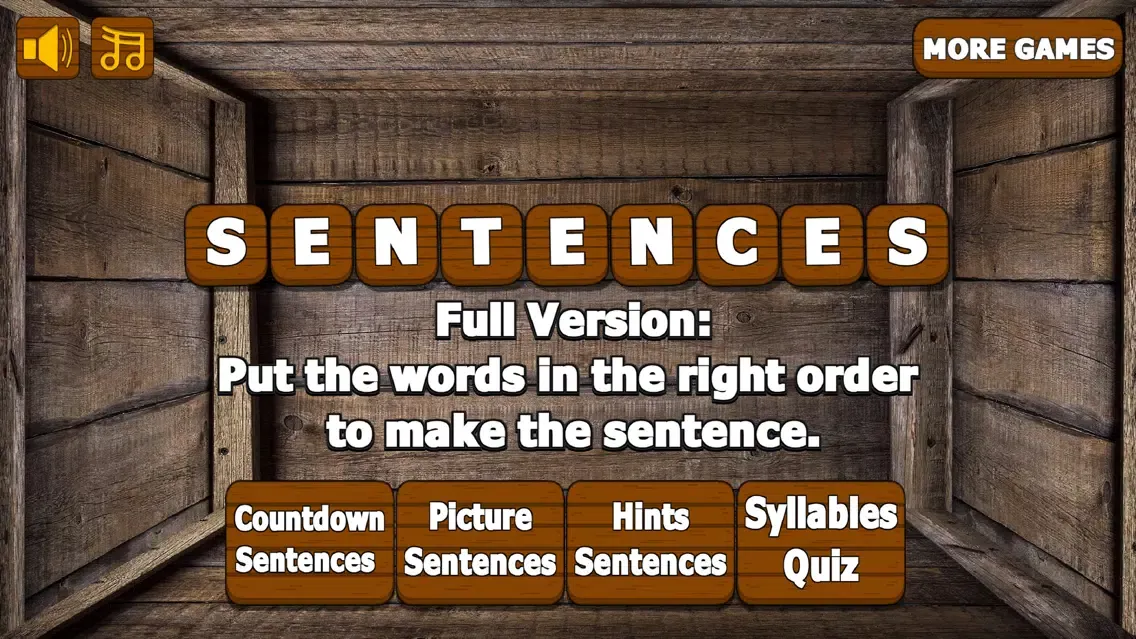 Ảnh chụp màn hình của Sentence Scramble Game Full