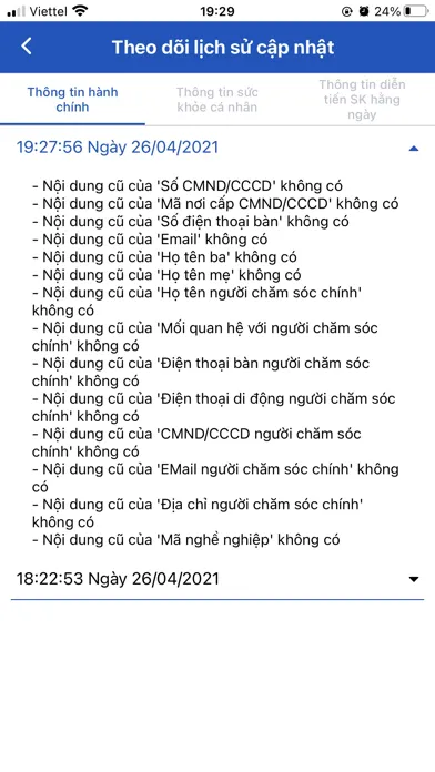 Screenshot di PHR HCM