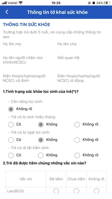 Screenshot di PHR HCM