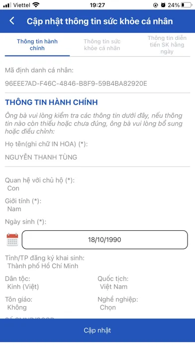 Screenshot di PHR HCM