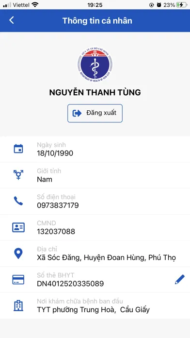 Screenshot di PHR HCM