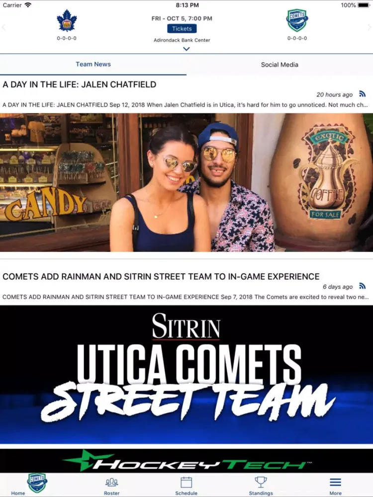 Utica Comets iPad 应用截图