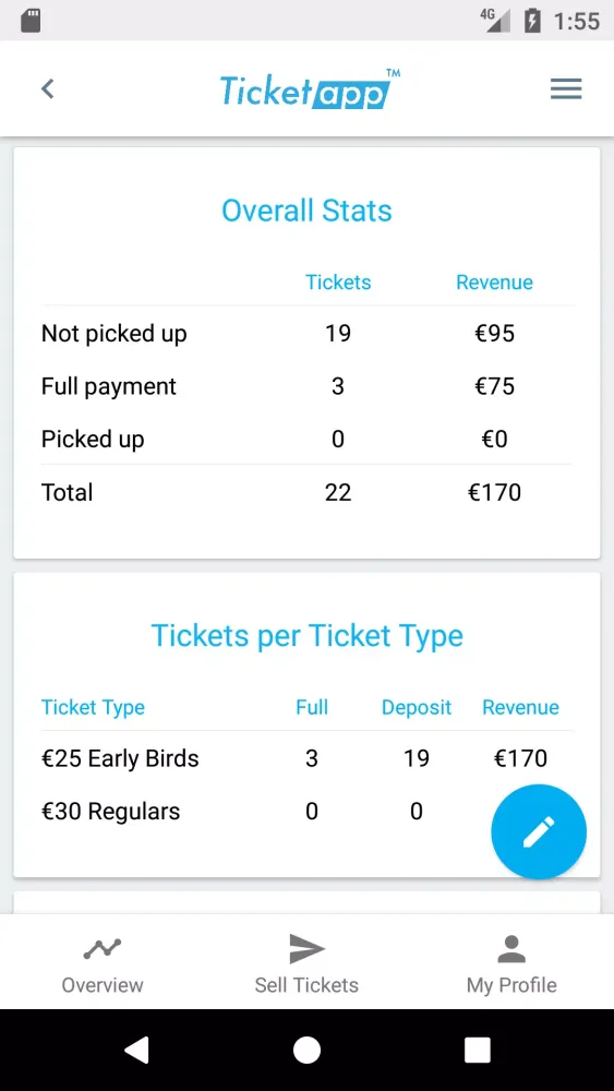 Screenshot di Ticketapp