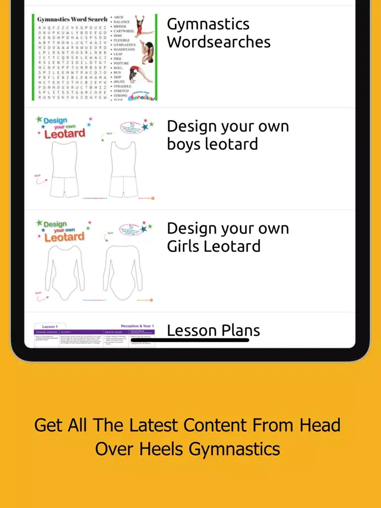 Ảnh chụp màn hình của Head Over Heels Gymnastics iPad 