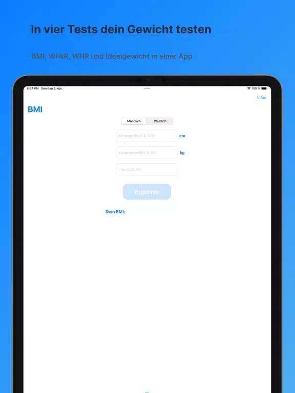 Zrzuty ekranu Gewicht-Checker - 4 in 1 Tests iPad 