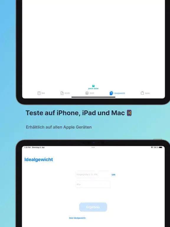 Zrzuty ekranu Gewicht-Checker - 4 in 1 Tests iPad 