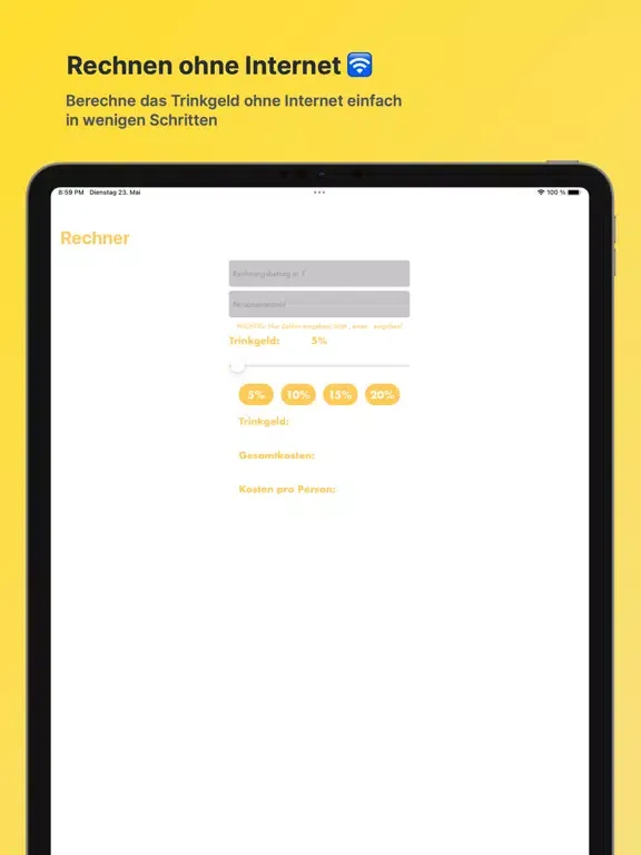 Trinkgeld World iPad  Screenshots
