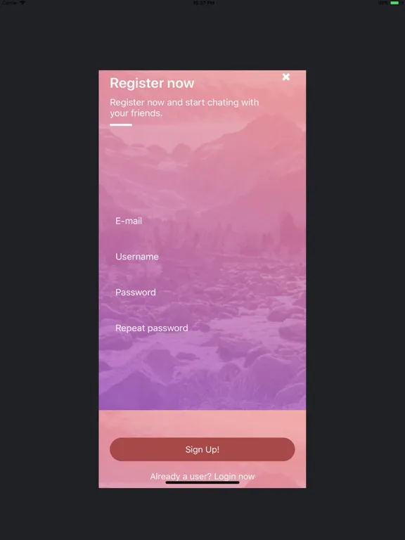 Tangkapan layar BizTime Messenger iPad 