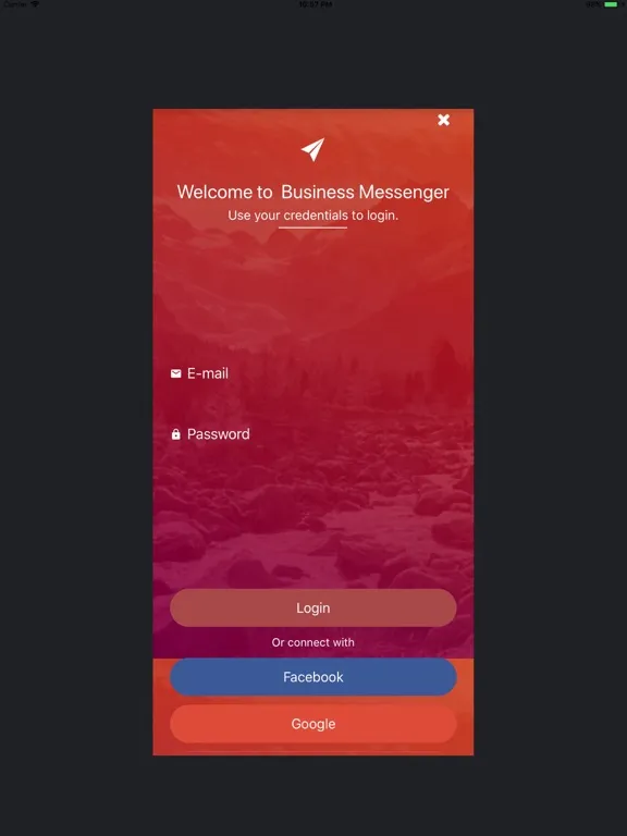 Tangkapan layar BizTime Messenger iPad 