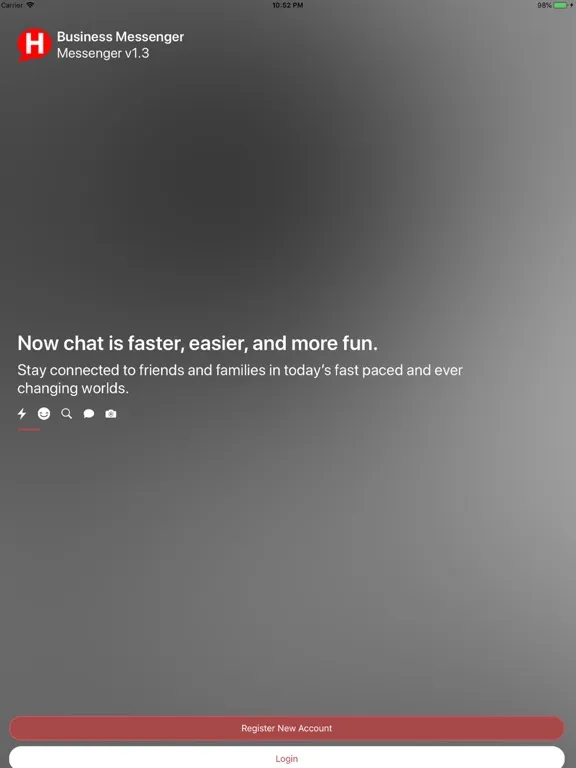 Tangkapan layar BizTime Messenger iPad 