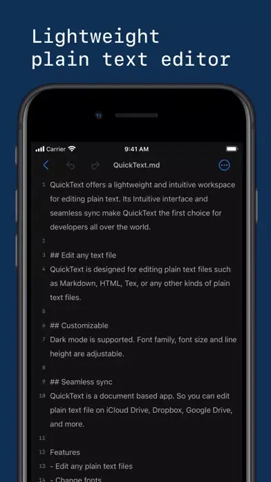 Zrzuty ekranu QuickText - Plain Text Editor
