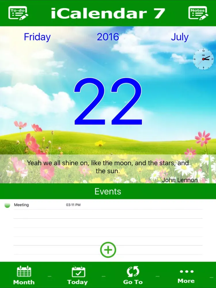 ภาพหน้าจอของ iCalendar 7 iPad 