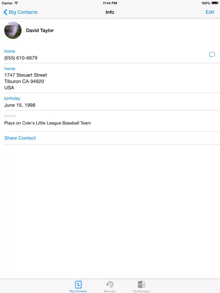 Capturas de tela do iContacts++ (Large Font, Easier Reading, Easy contacts backup) iPad 