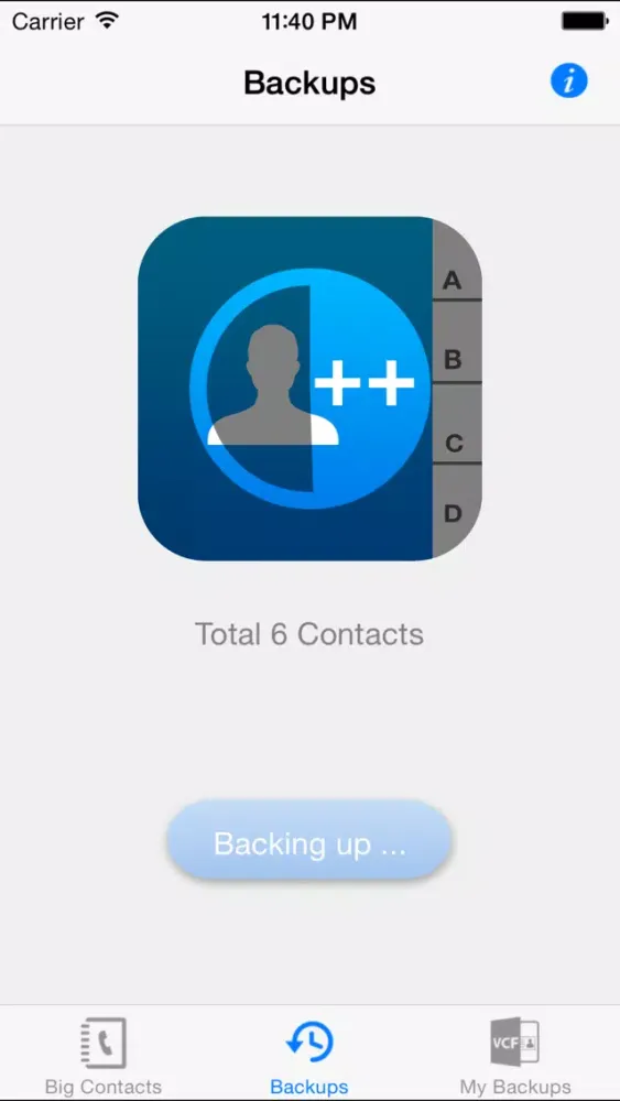 Capturas de tela do iContacts++ (Large Font, Easier Reading, Easy contacts backup)