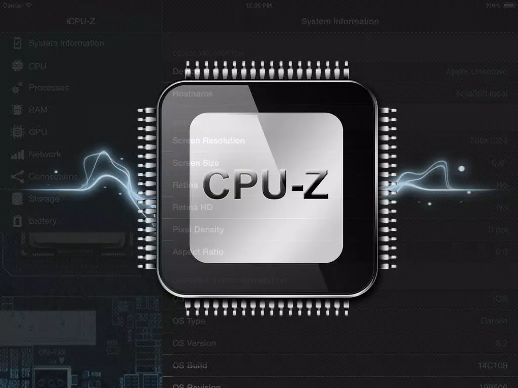 iCPU-Z (System Information, Monitoring tools, Memory Check) iPad  스크린샷