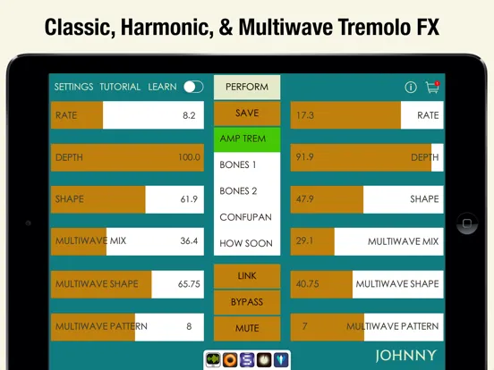 Скриншоты Johnny - Multiwave Tremolo FX iPad 