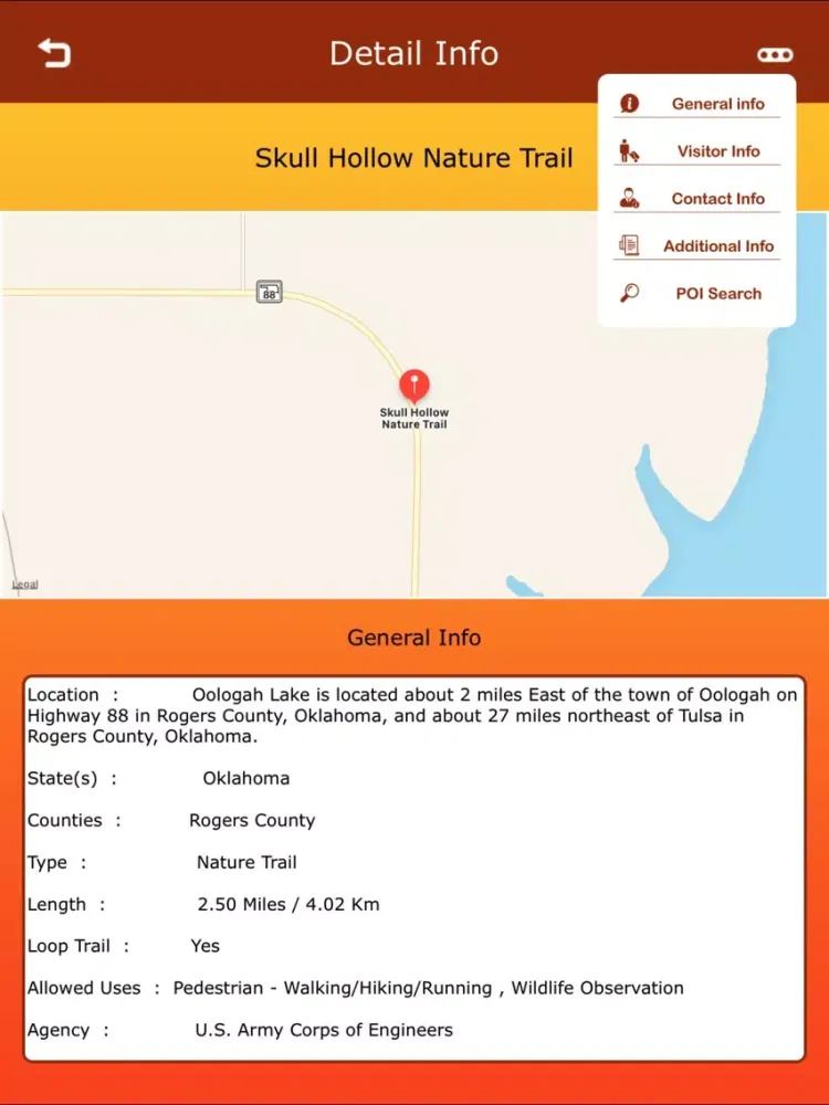 ภาพหน้าจอของ Oklahoma Hiking Trails iPad 