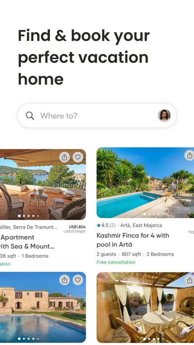 Zrzuty ekranu Holidu: Vacation Rentals