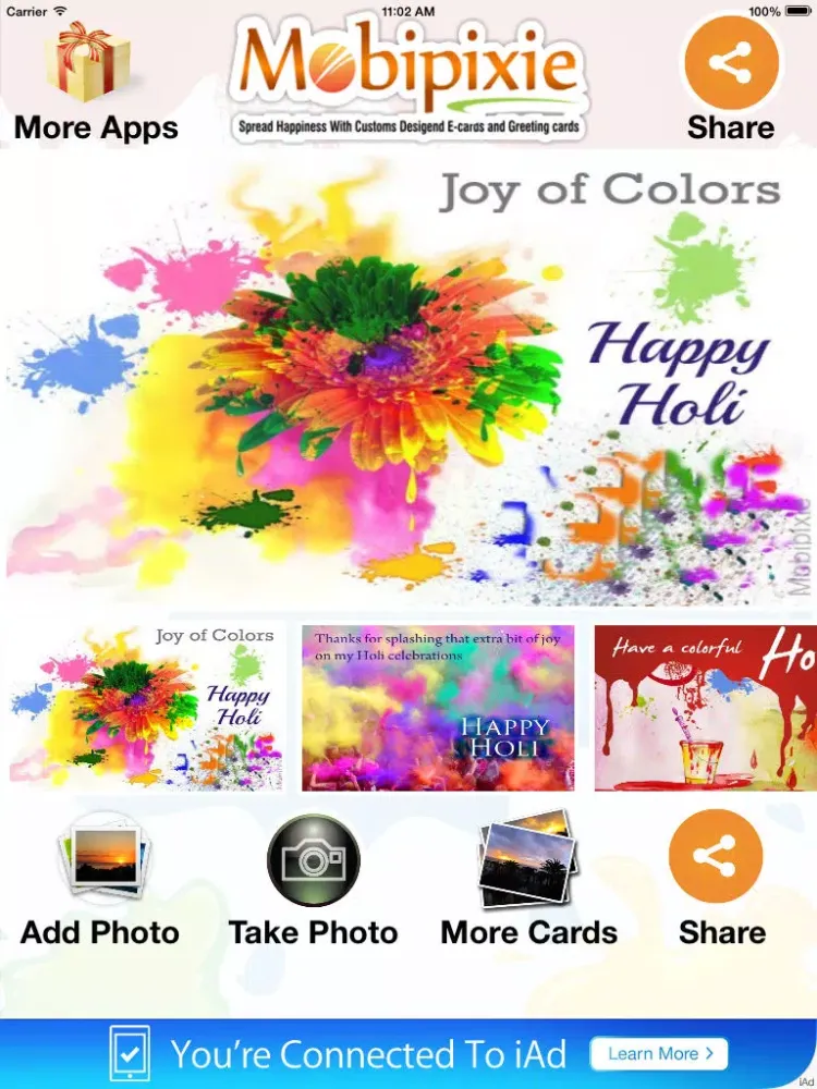 Free Holi eCards & Greetings iPad 應用截圖