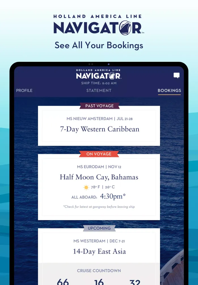 Screenshot di Holland America Line Navigator