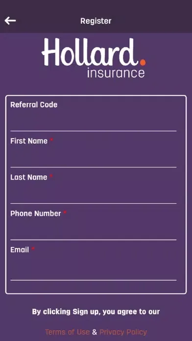 Hollard E-nsurance Ekran Görüntüleri