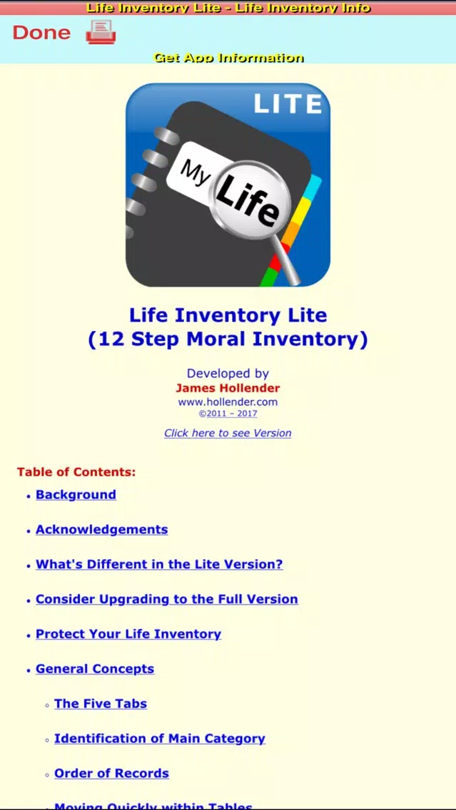 Zrzuty ekranu Life Inventory Lite with optional Mock data