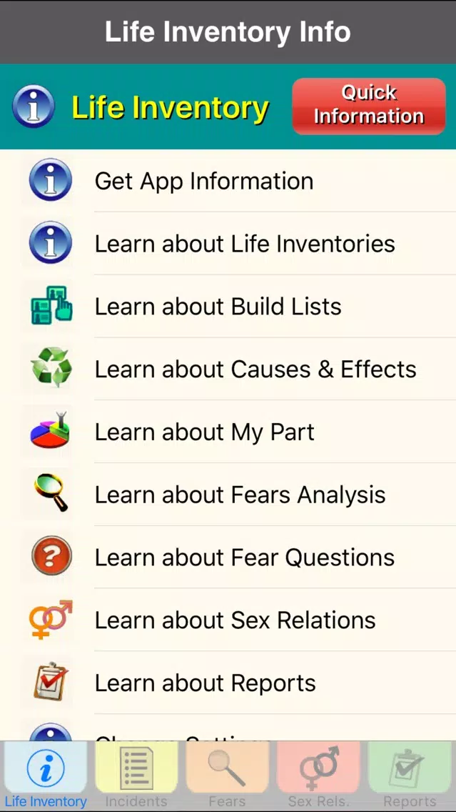 Zrzuty ekranu Life Inventory Lite with optional Mock data