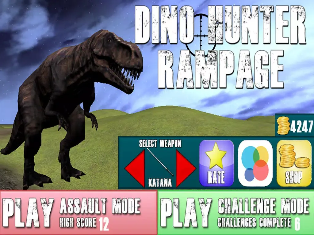 Tangkapan skrin Dinosaur Hunter Rampage FPS iPad 