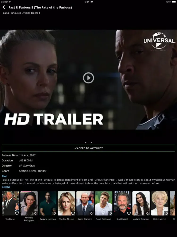 HollyNxt - Upcoming Hollywood Movies iPad 应用截图