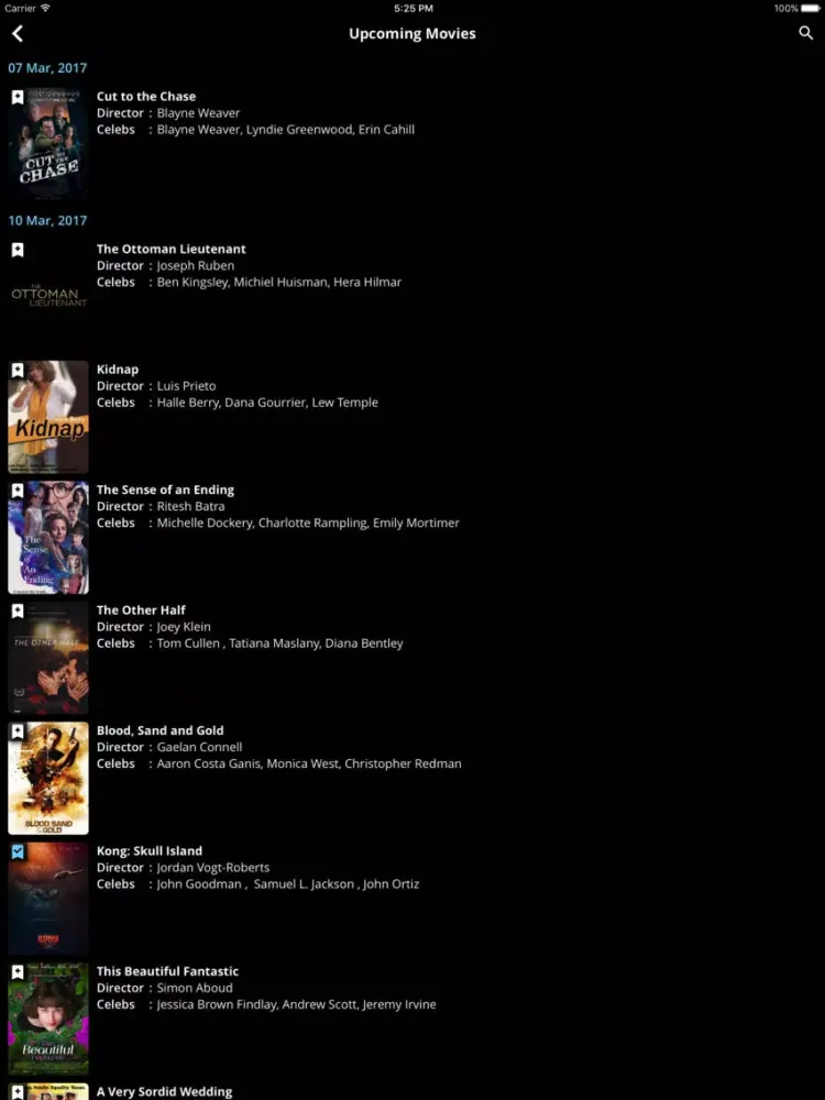 HollyNxt - Upcoming Hollywood Movies iPad 应用截图