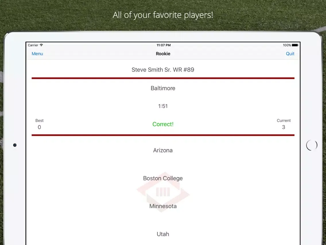صور Football College Trivia iPad 