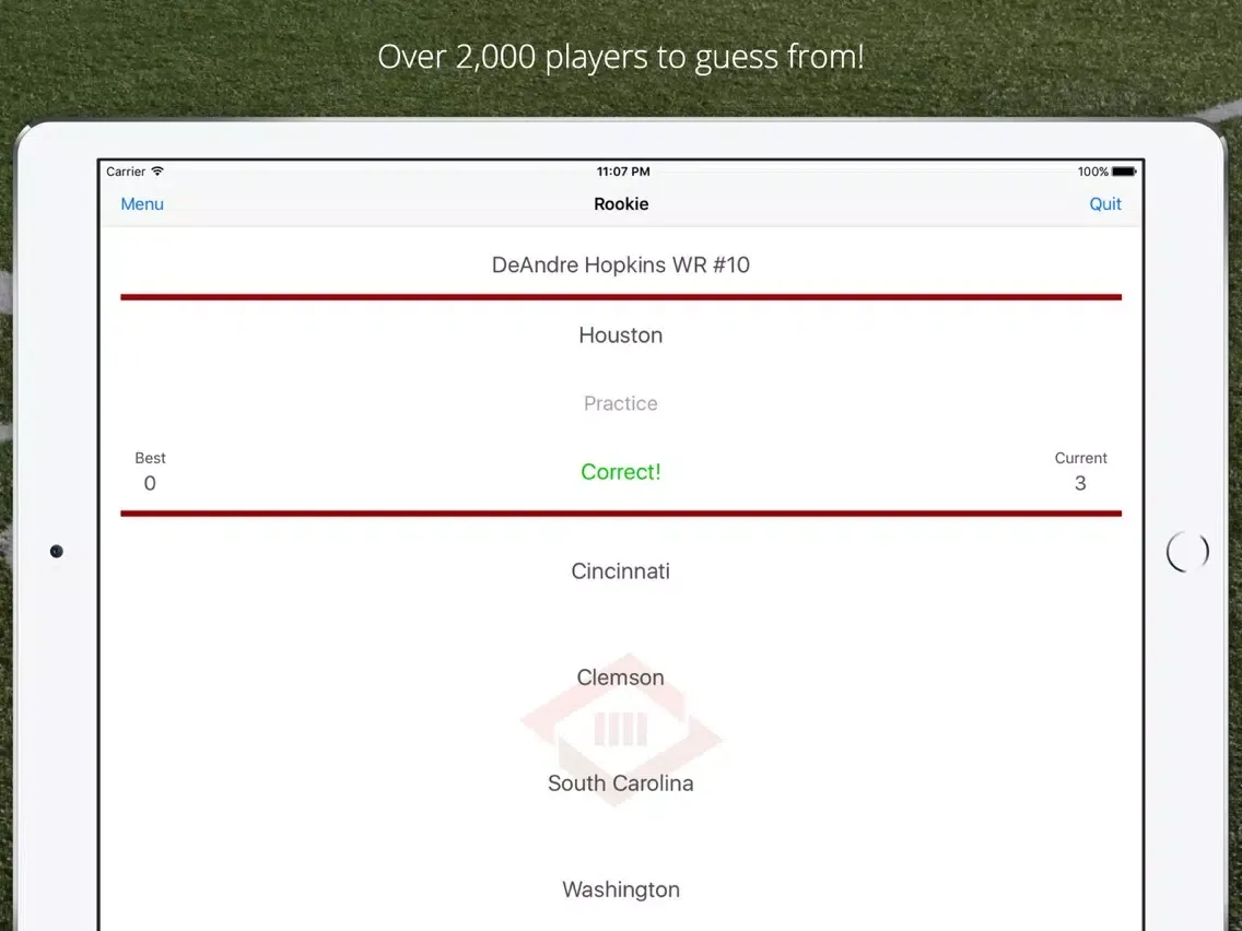 صور Football College Trivia iPad 