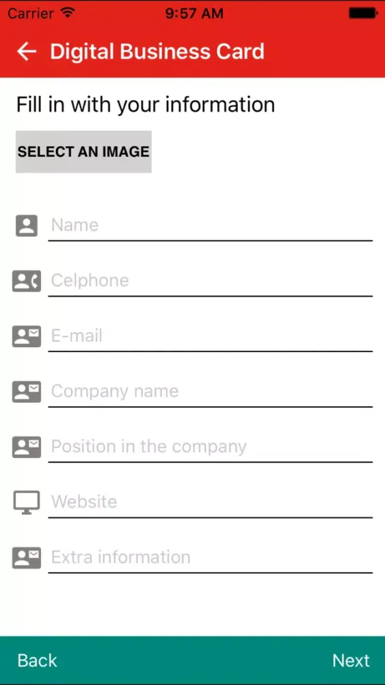 Digital Business Card Screenshots