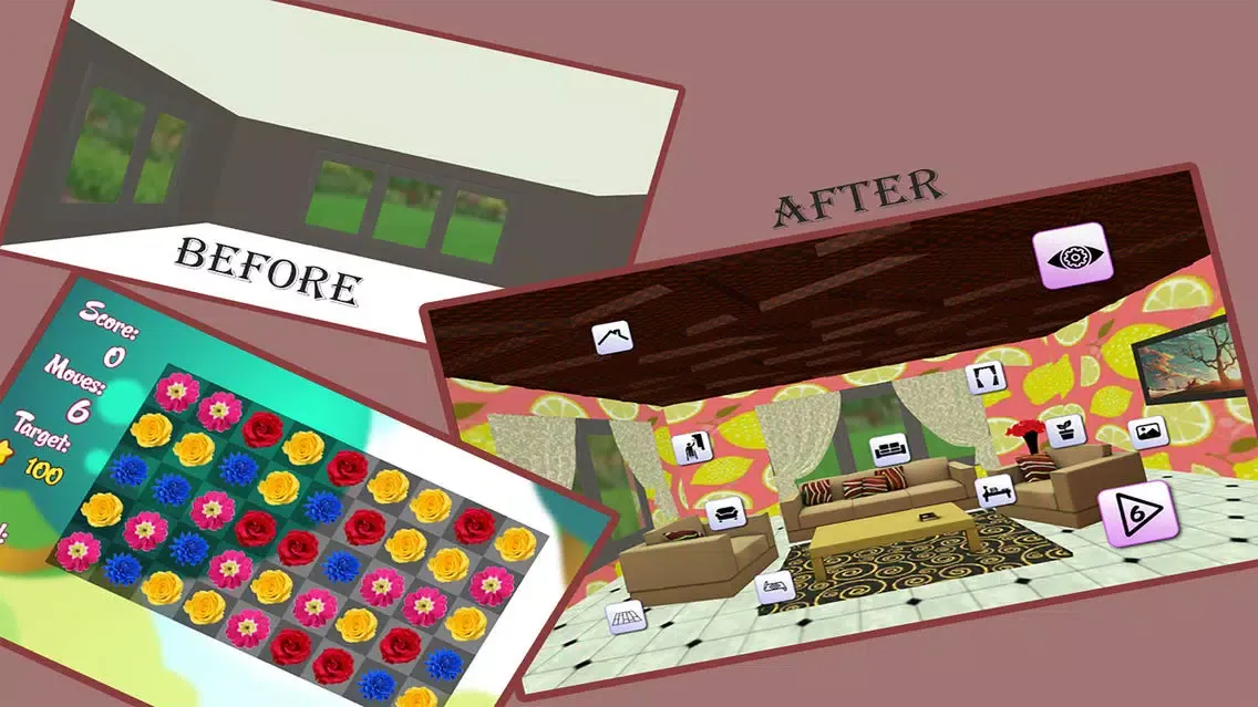 Home Design Scapes Match Story سکرین شاٹس