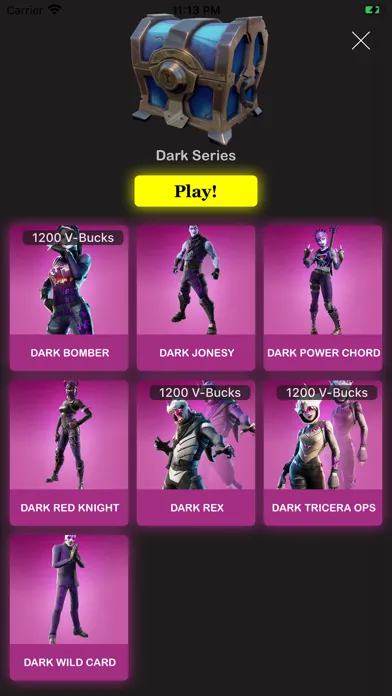 Zrzuty ekranu Fortnity Cases